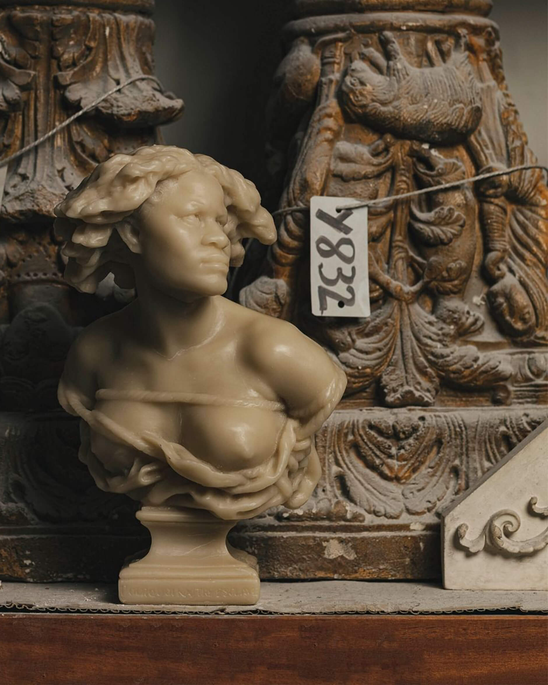 Esclave Carpeau Wax Bust Stone