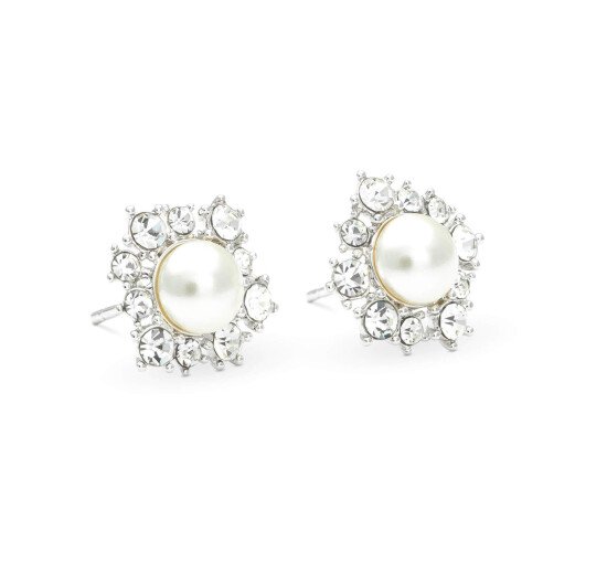 null - Emily pearl earrings ivory