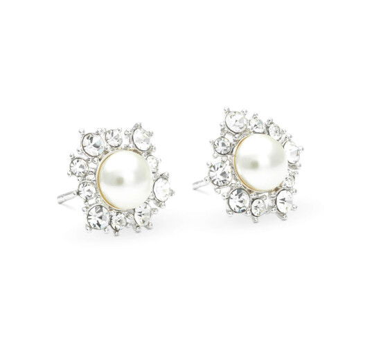 null - Emily Pearl Earrings Ivory