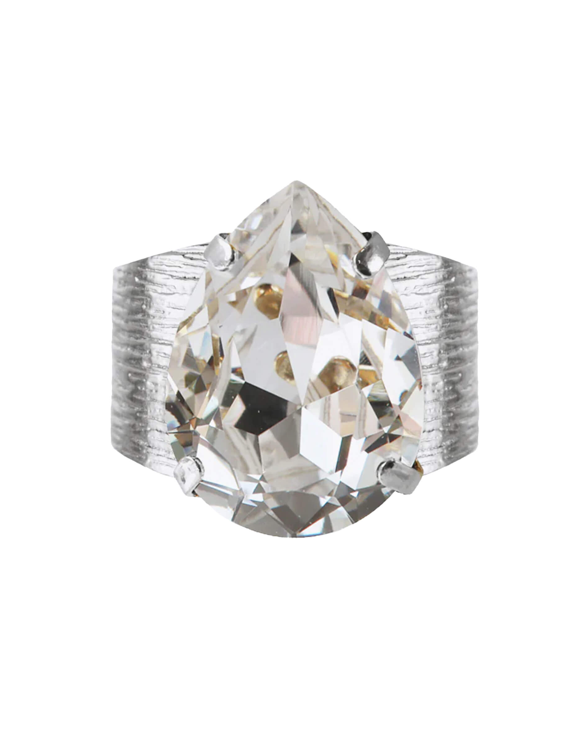 Classic Drop ring crystal rhodium
