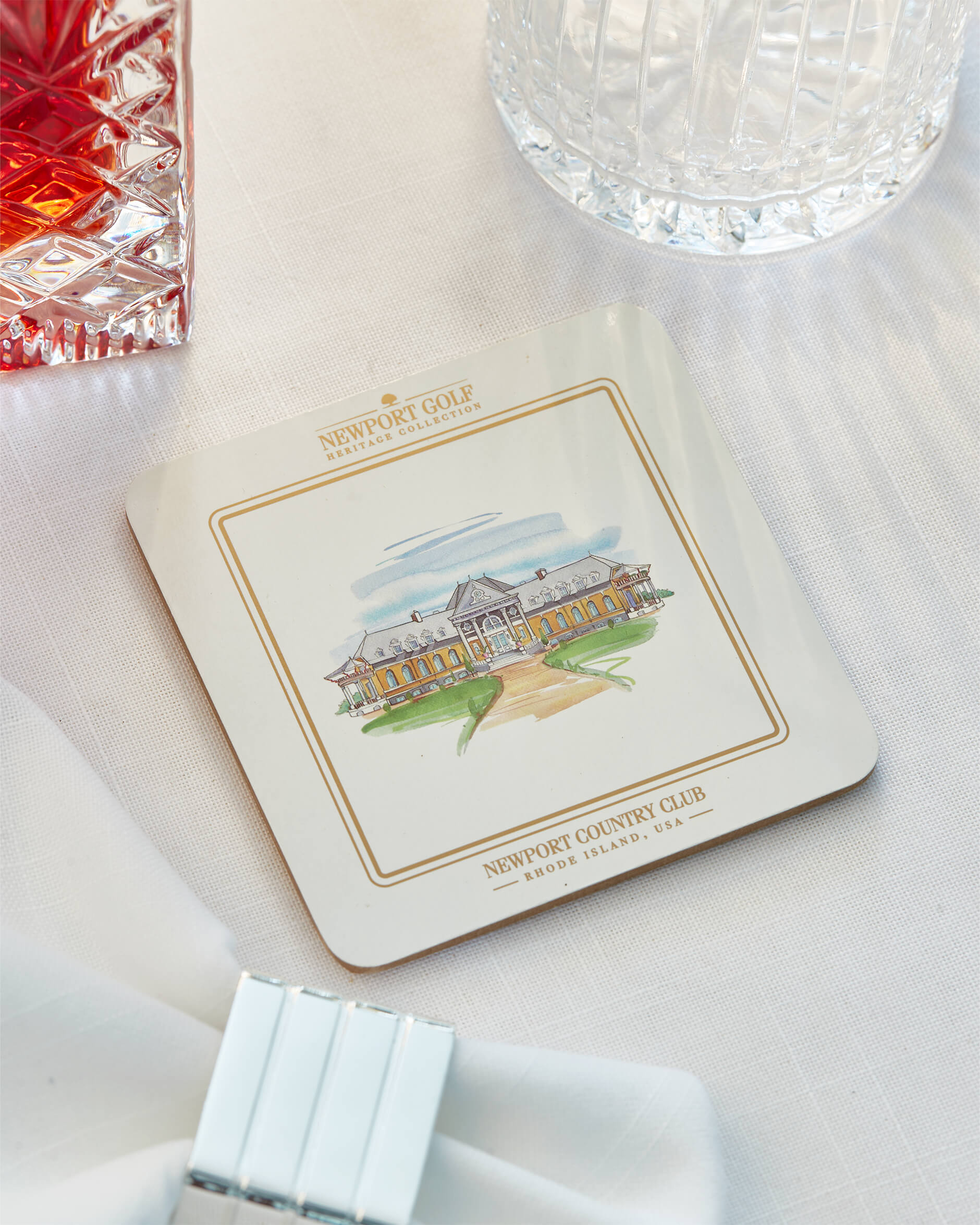 Clubhouse glasunderlägg vit 6-pack