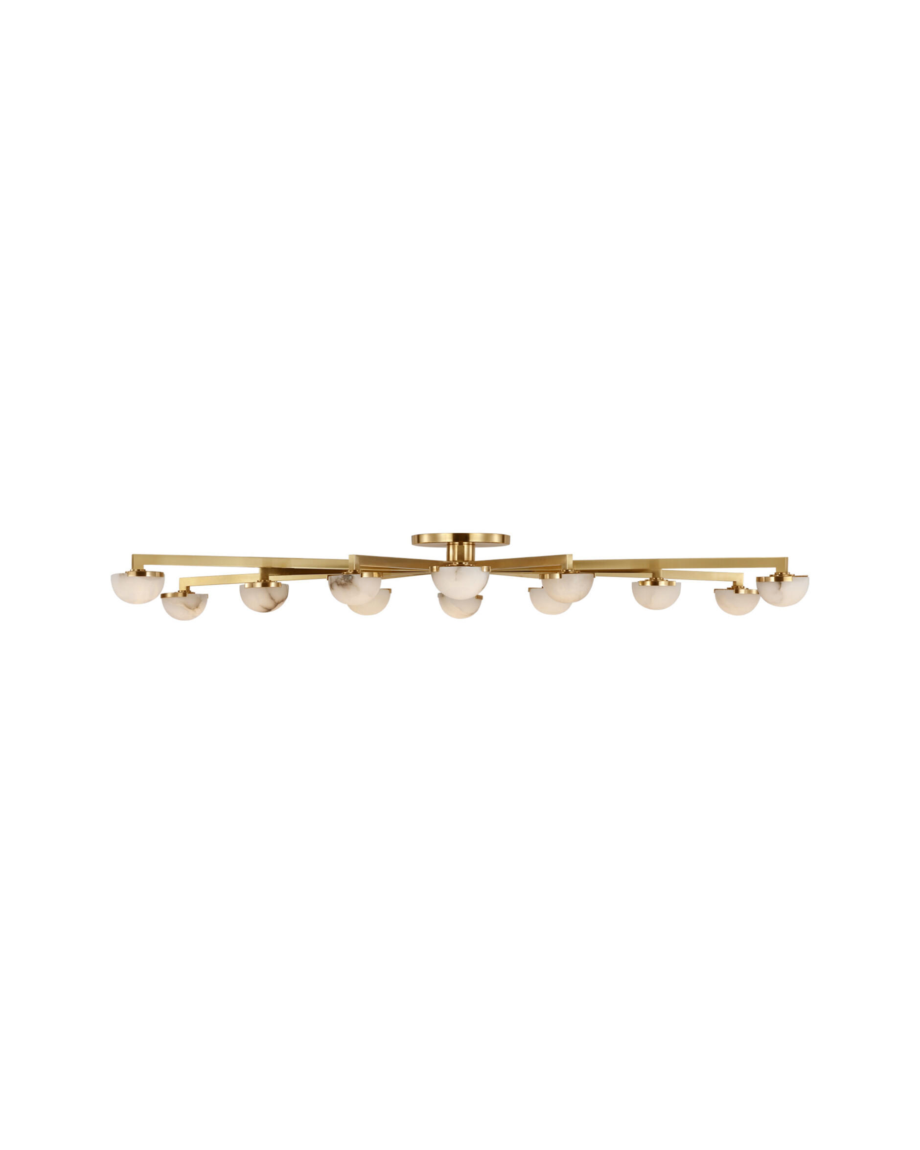 Pedra Grande Staggered Arm Flush Mount Brass