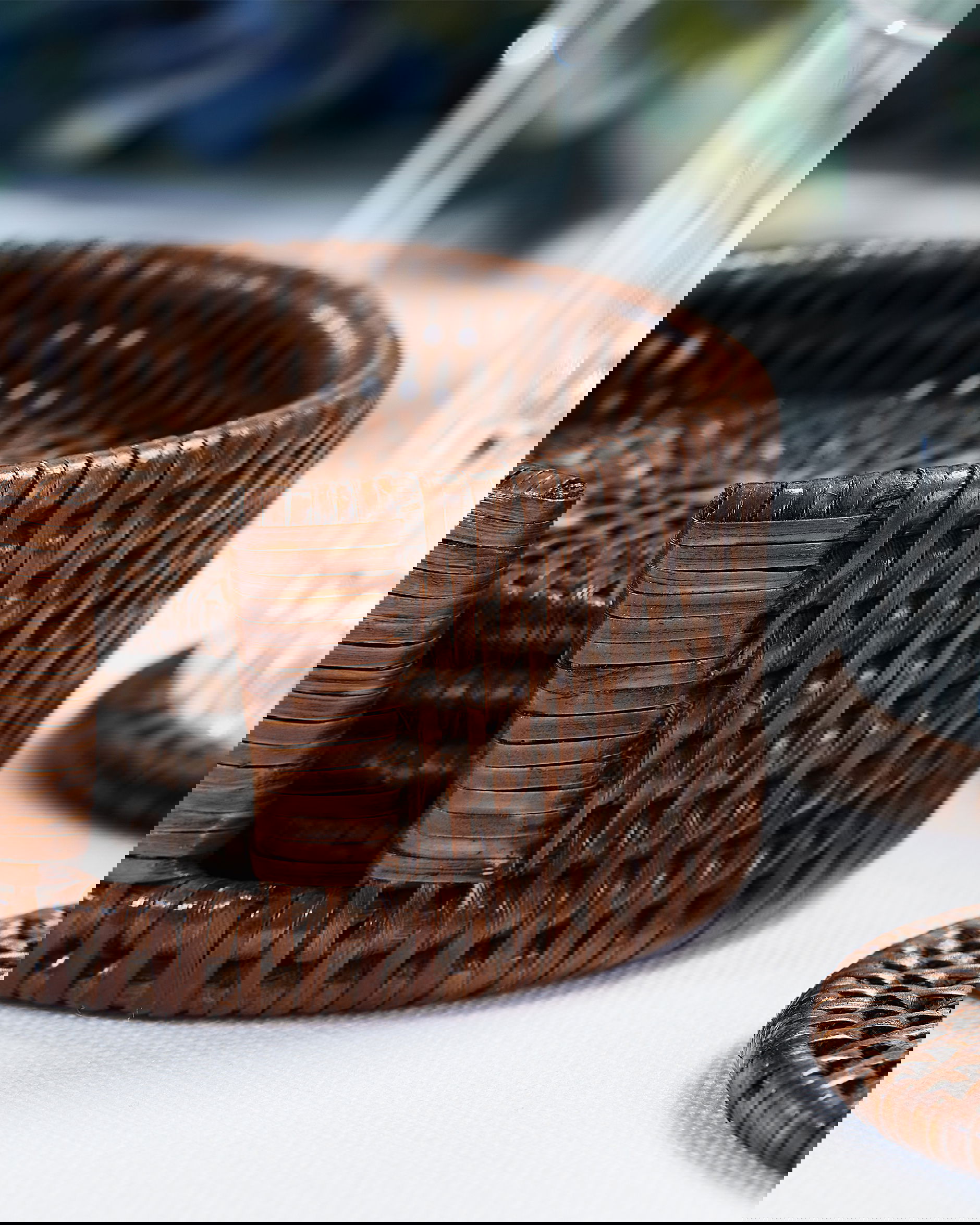 Cognac glasunderlägg rotting 6-pack