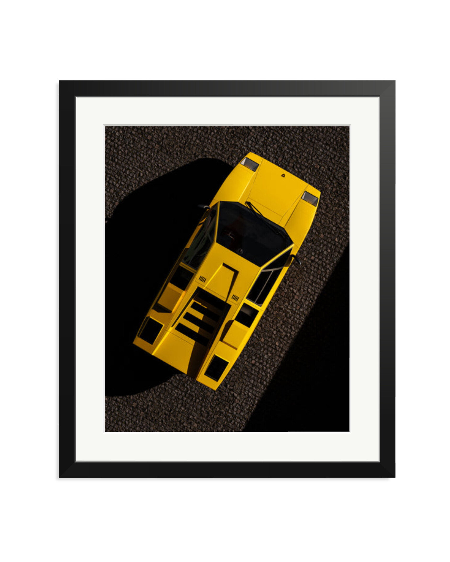 Birdseye View Lamborghini Countach Black / Large
