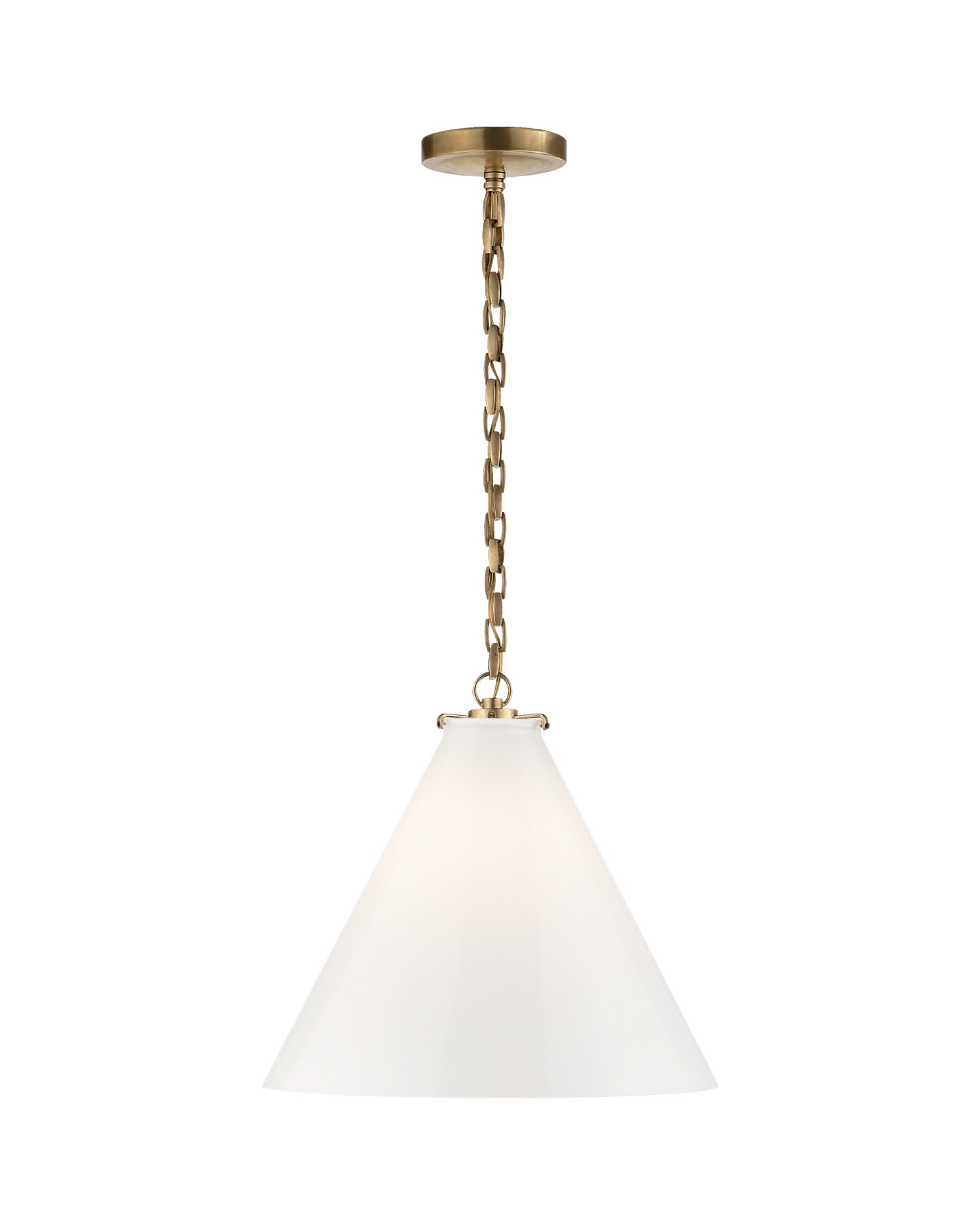 Katie Conical takpendel antik mässing/vit