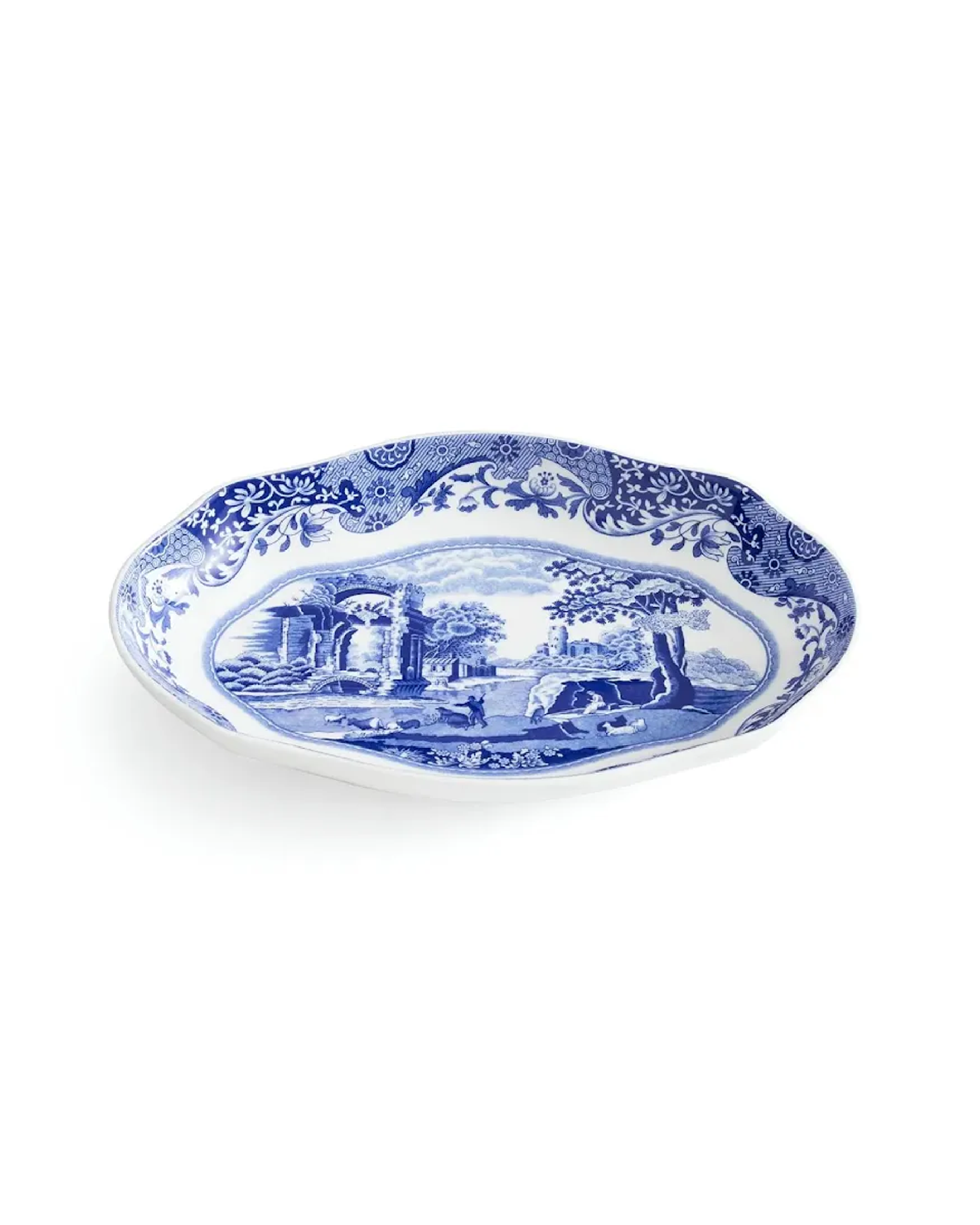 Blue Italian serveerschaal blauw/wit