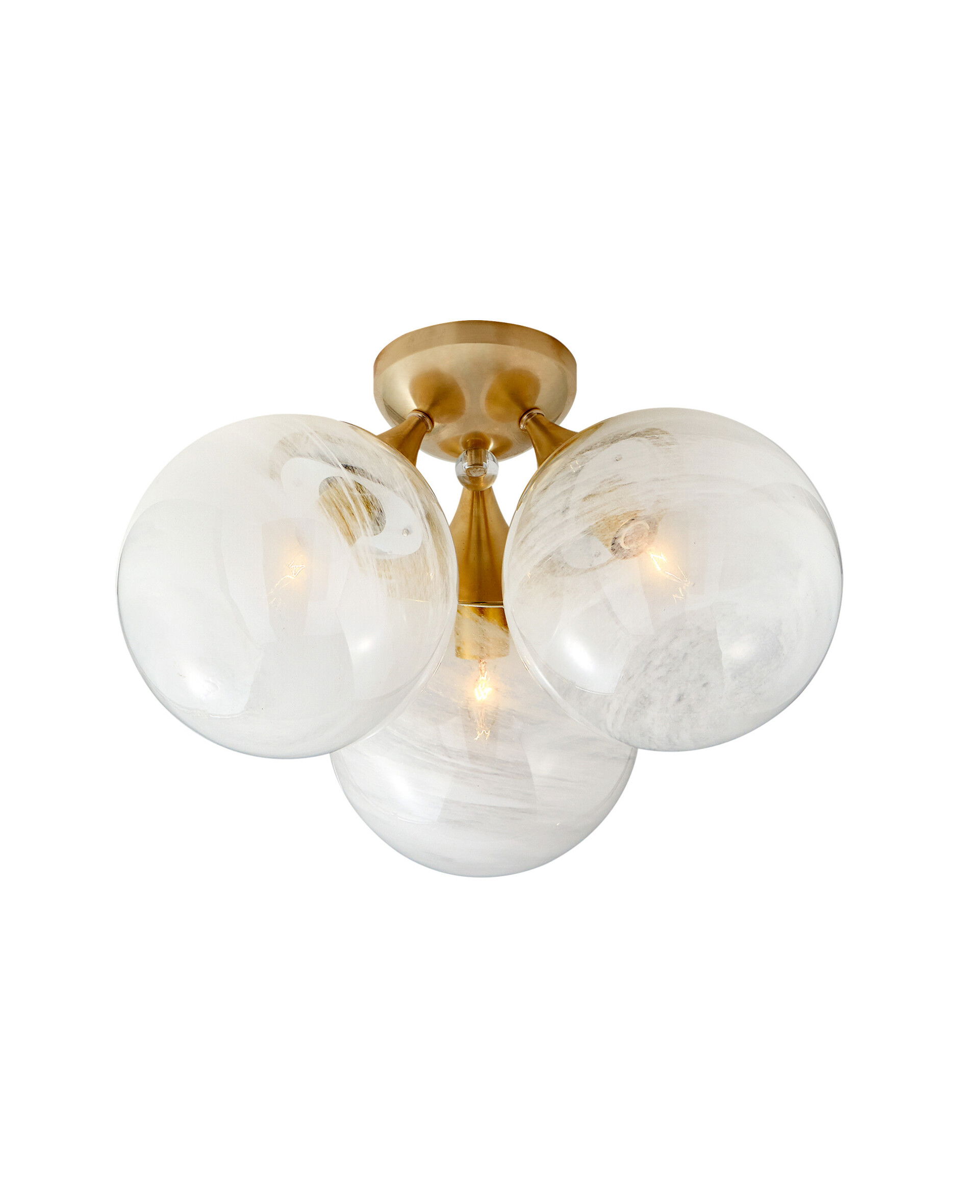 Cristol plafond trippel antik mässing