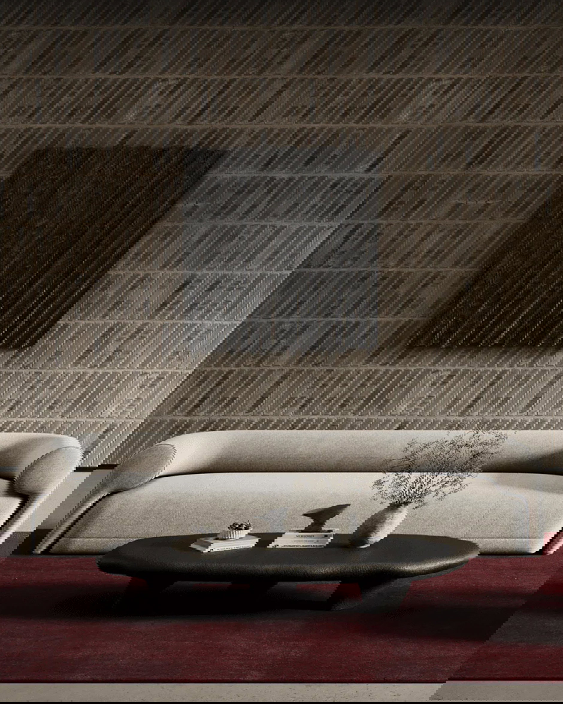 Solid vloerkleed bordeaux