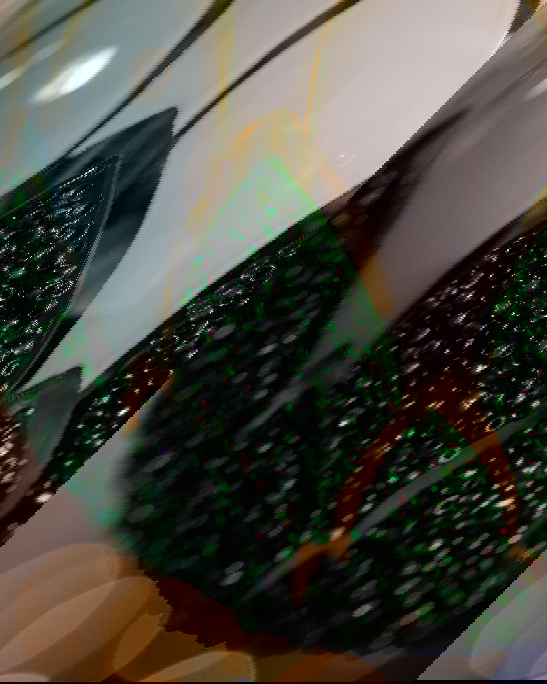 Garden Stag kerstbal groen/wit 10 cm