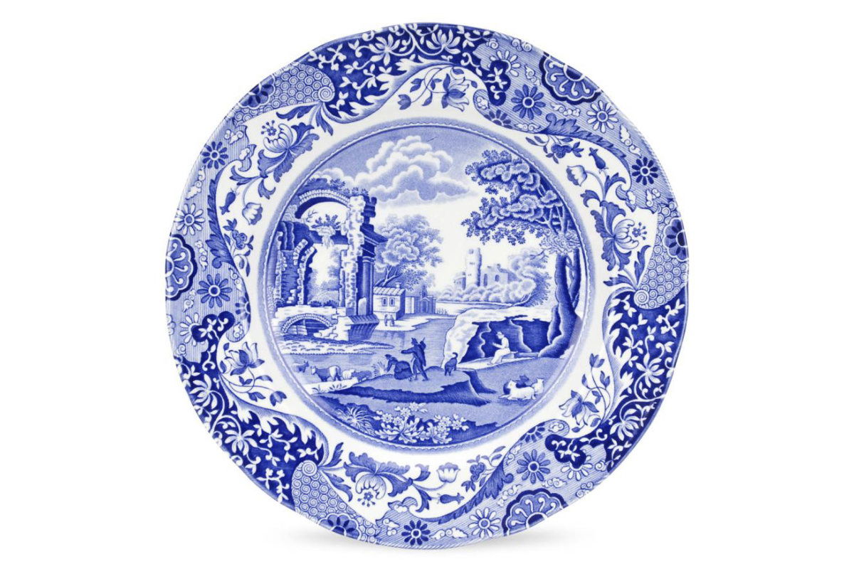 Blue Italian tallrik blå/vit