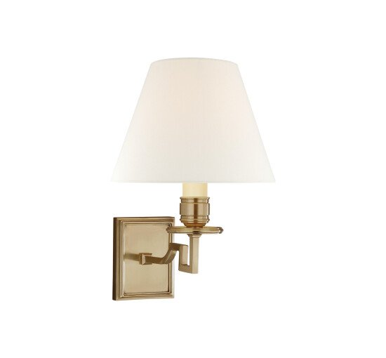 null - Dean Single Arm Sconce Natural Brass/Linen