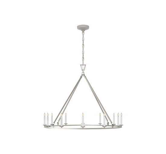 Polished Nickel - Darlana Single Ring Chandelier Gilded Iron Large