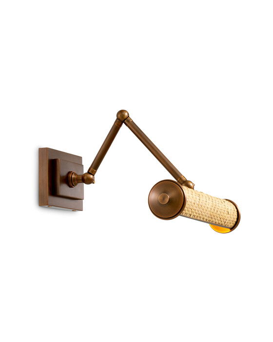 Luca vägglampa antik mässing/rotting S