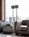 Cylinder lampshade leather grey