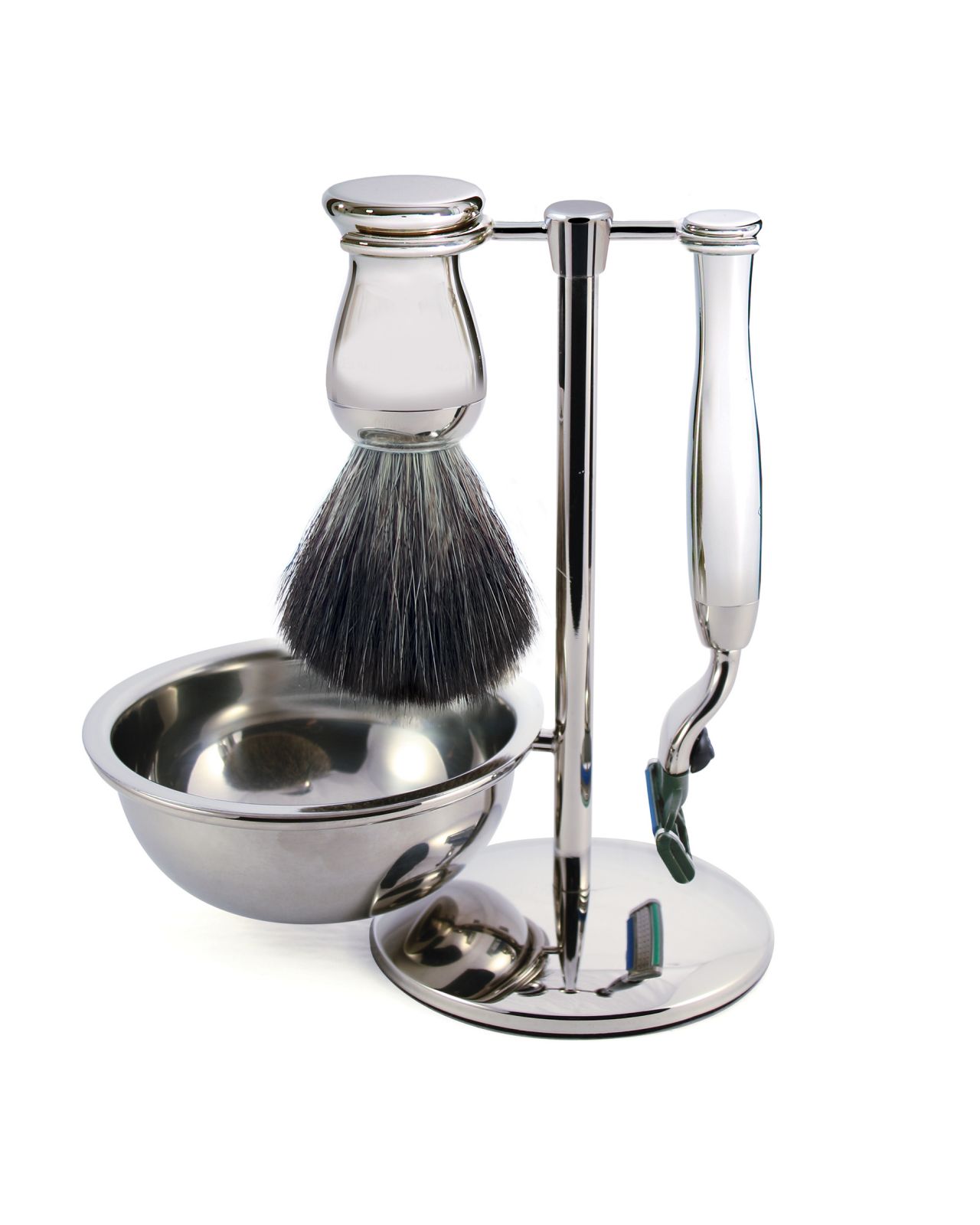 Edwin Jagger 4 Piece Shaving Set Nickel