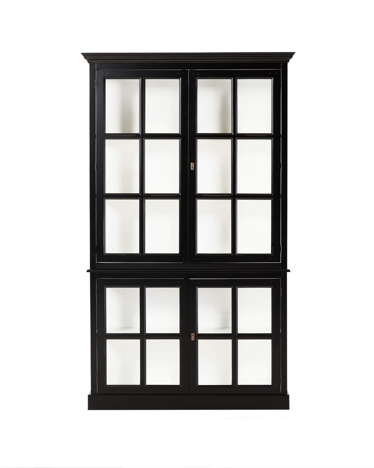 Seethrough vitrineskab modern black / classic white