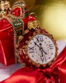 Odette Clock Ornament Red