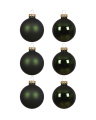 Minette green Christmas baubles, 6-pack