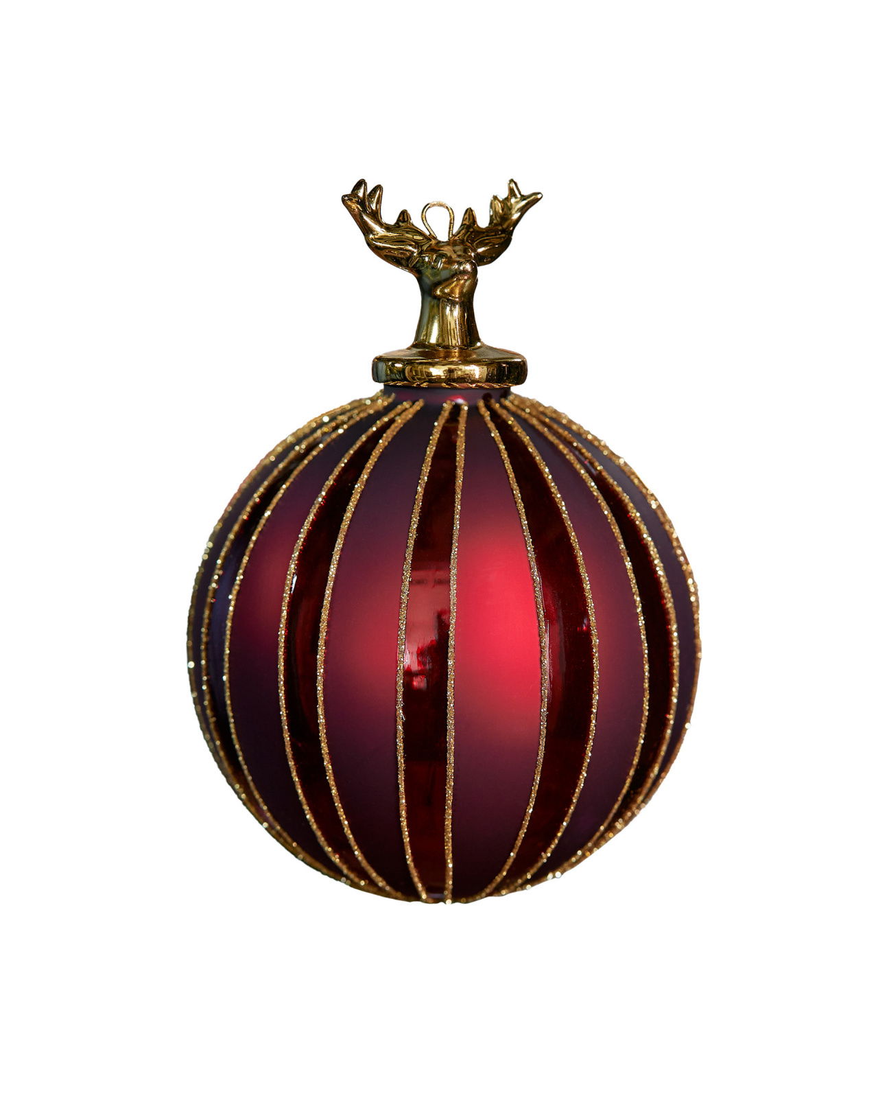 Kingly Stag Bauble Red 10cm