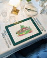 Clubhouse Placemat Green/White 6-pack