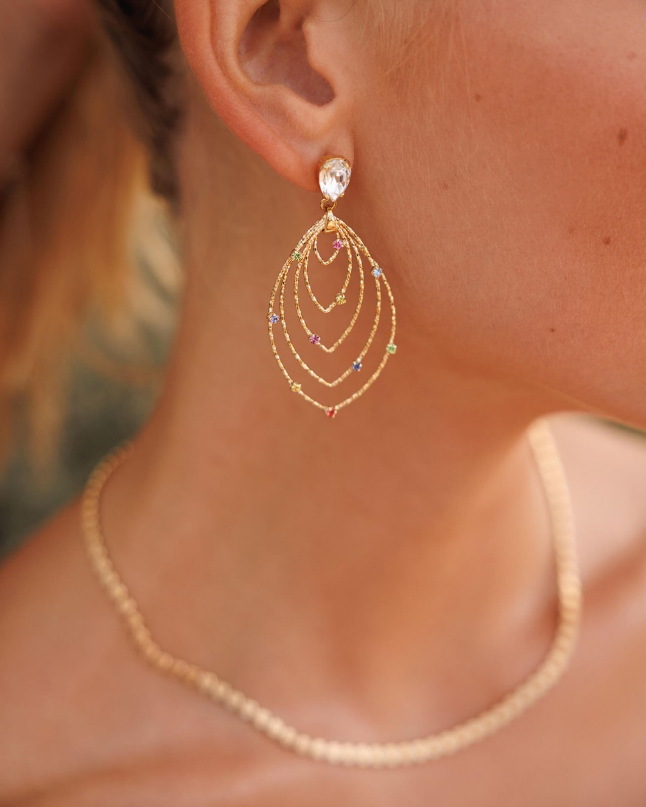 Mini Lotus -korvakorut, rainbow combo