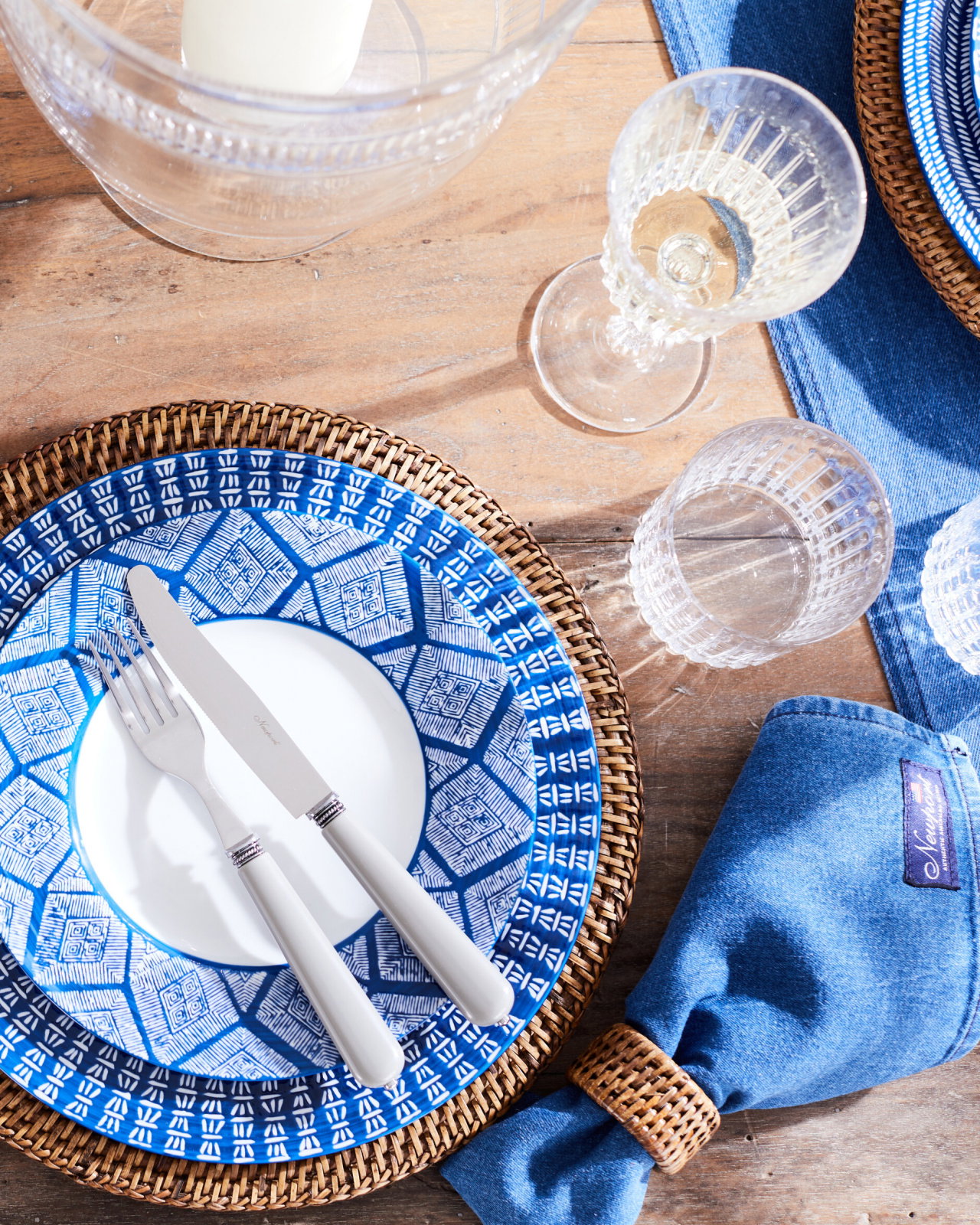 Denim servetter blå 4-pack
