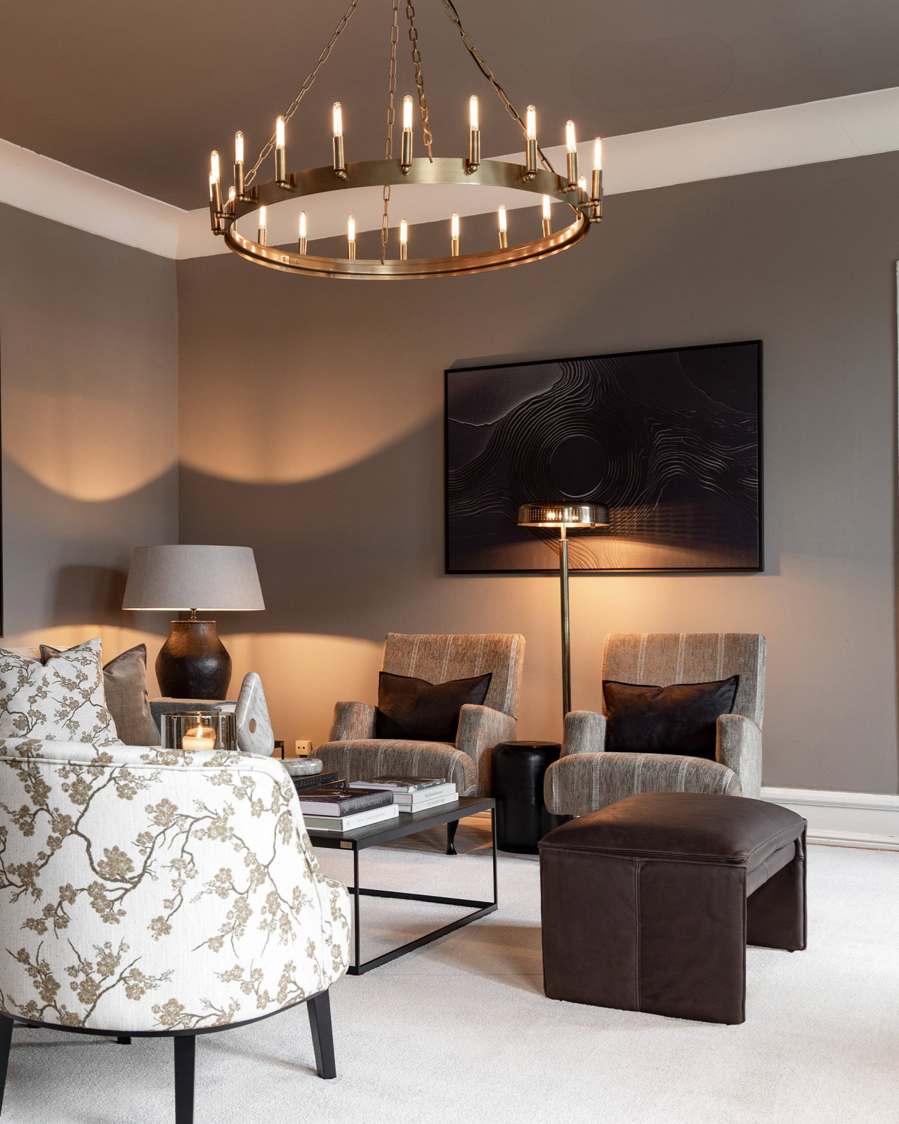 Harlem Ottoman Leather Espresso