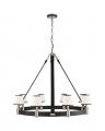 Riley Ring Chandelier Polished Nickel/Chocolate Leather