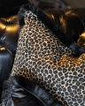 Leopard kuddfodral fransar OUTLET