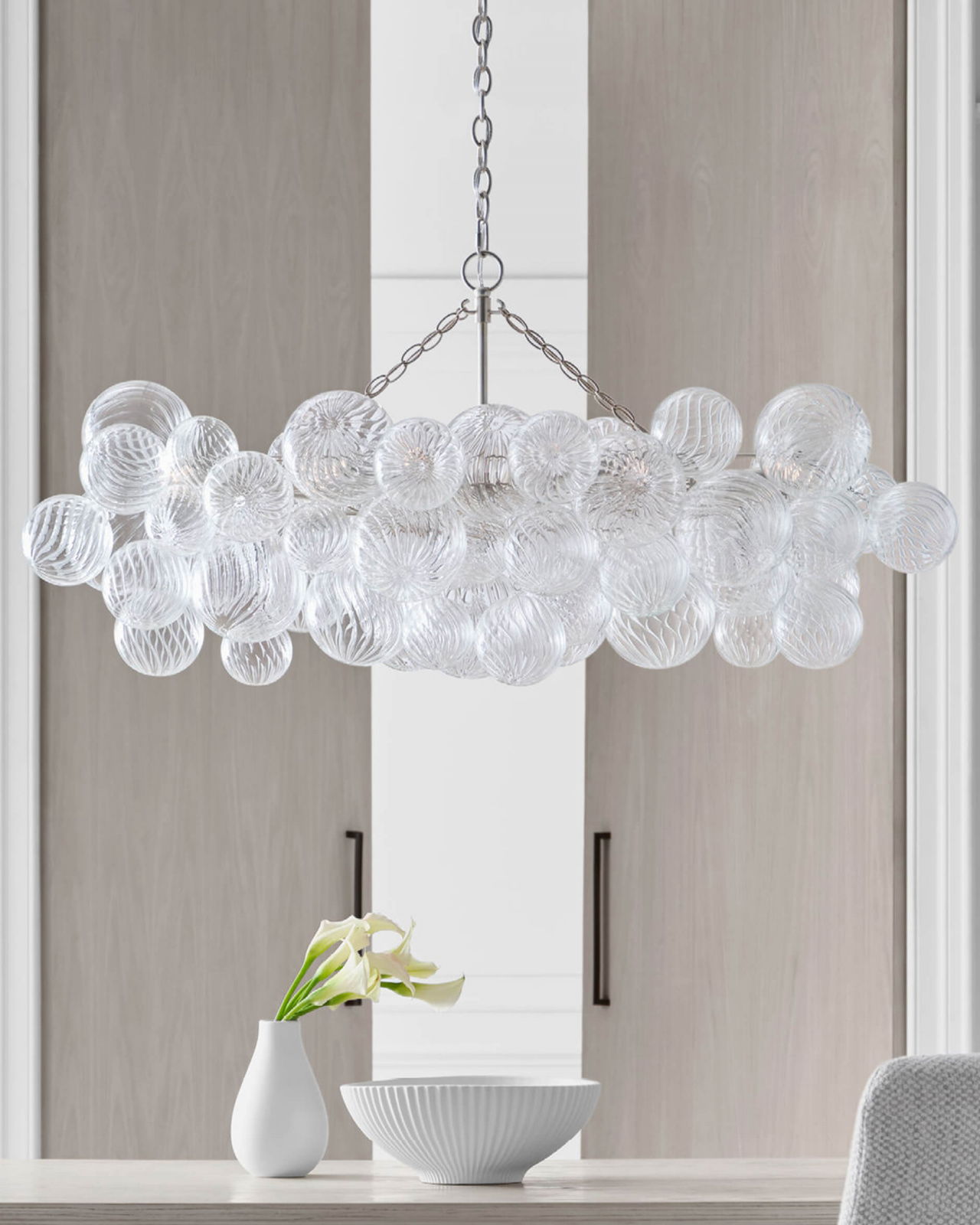 Talia Linear Chandelier Silver M