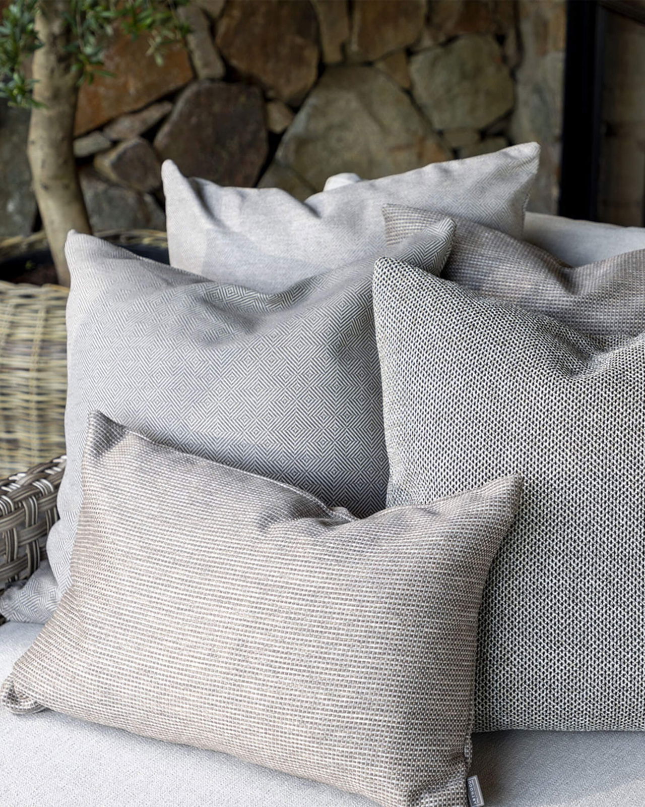 Montpellier Check kuddfodral taupe