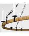 Darlana Large Wrapped Ring Chandelier Aged Iron and Rattan