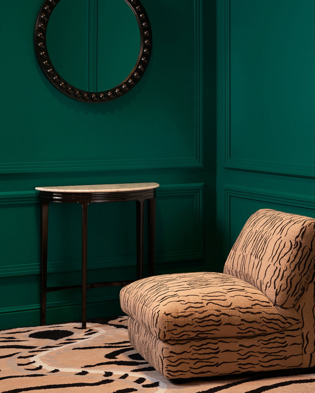 Kenton ronde spiegel zwart