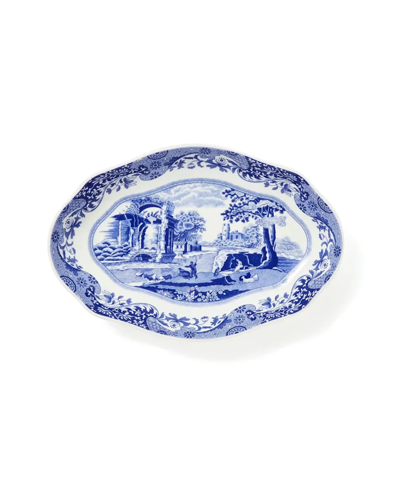 Blue Italian serveerschaal blauw/wit