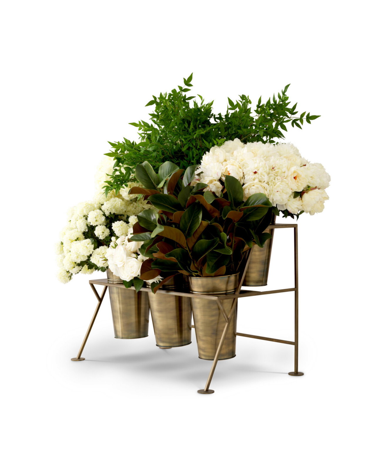 Maison des Fleurs flower stand antique brass