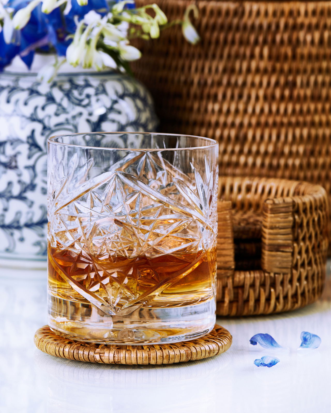 Antique glasunderlägg rotting rund 6-pack