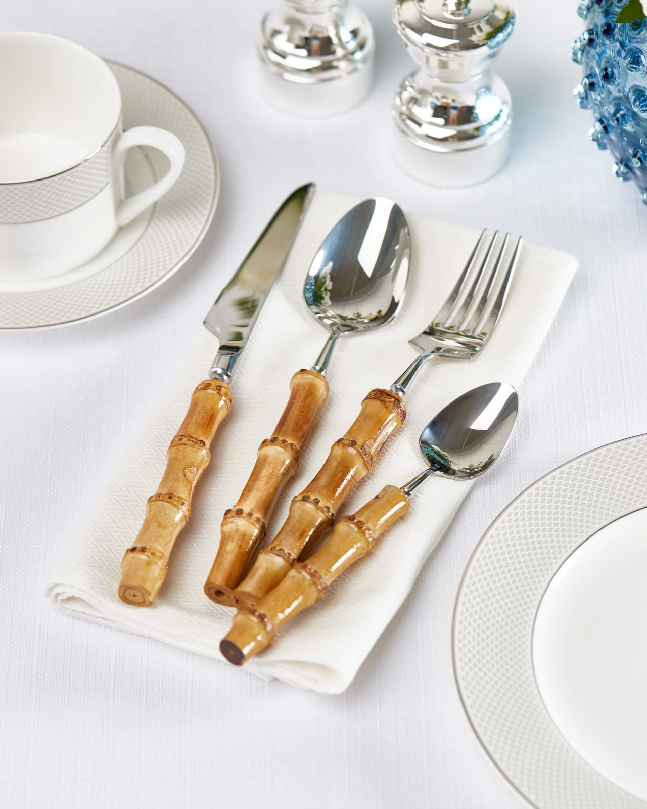 Bamboo cutlery set 24 pieces