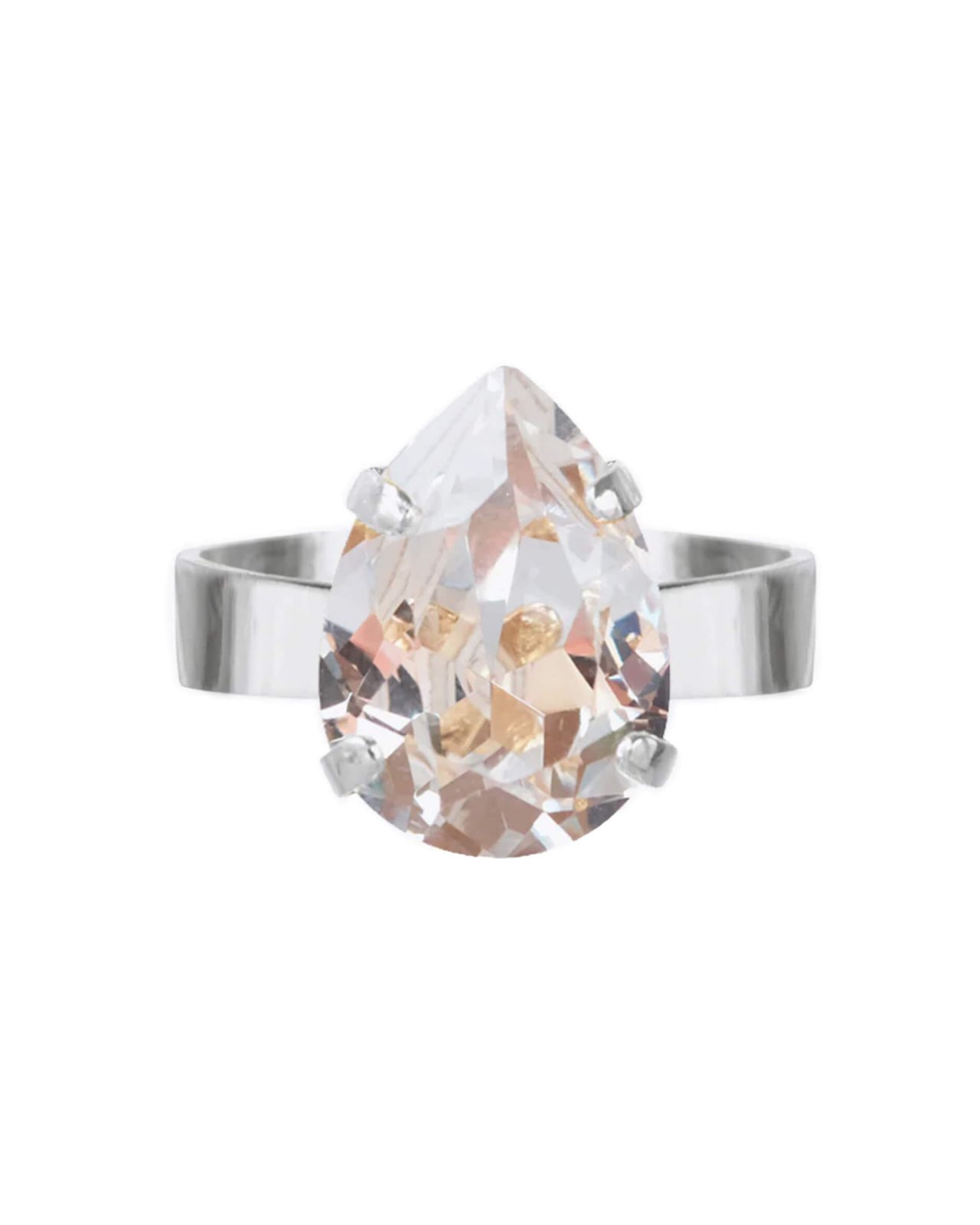 Mini Drop ring crystal rhodium