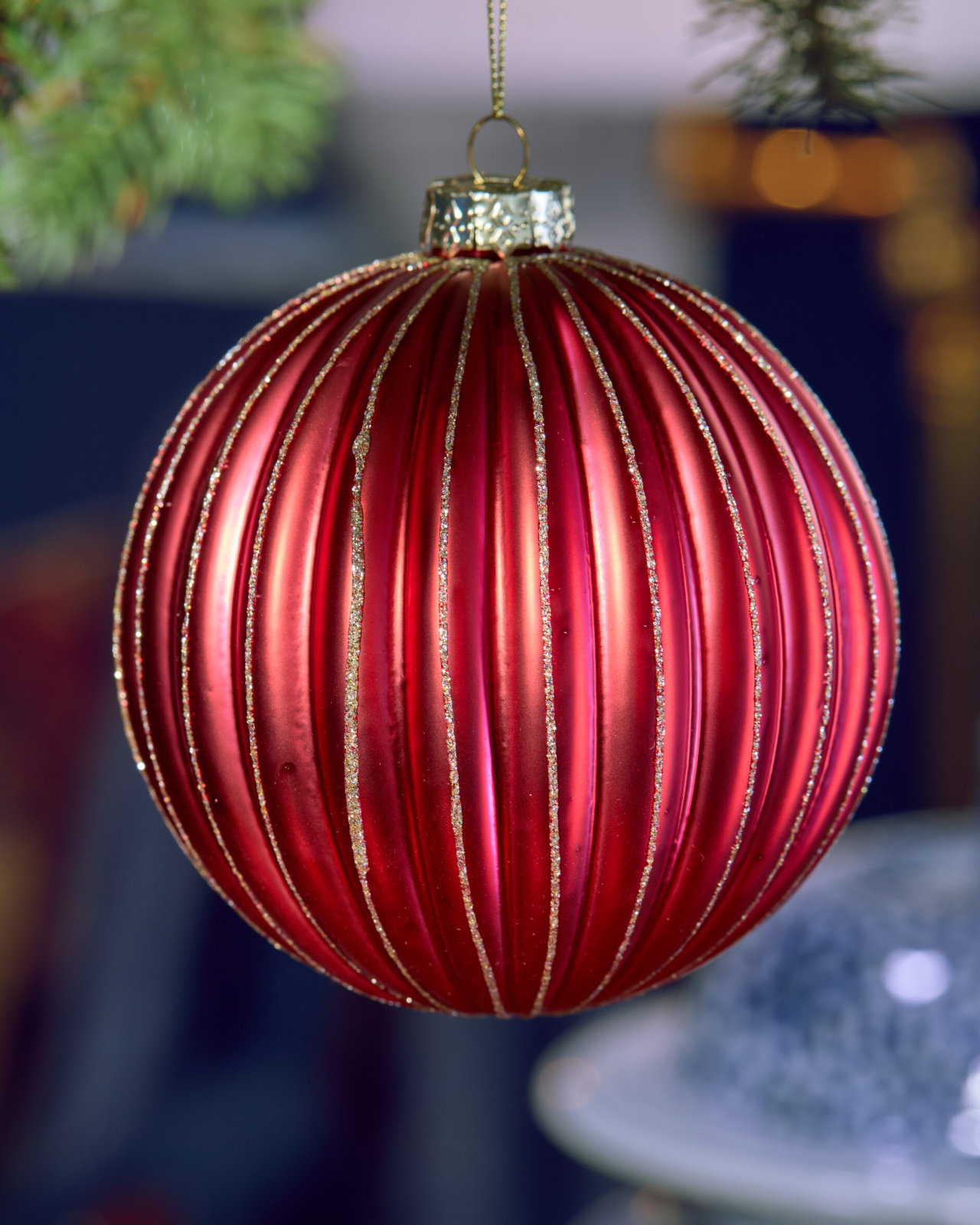 Cordelia Weihnachtskugel Rot 12 cm