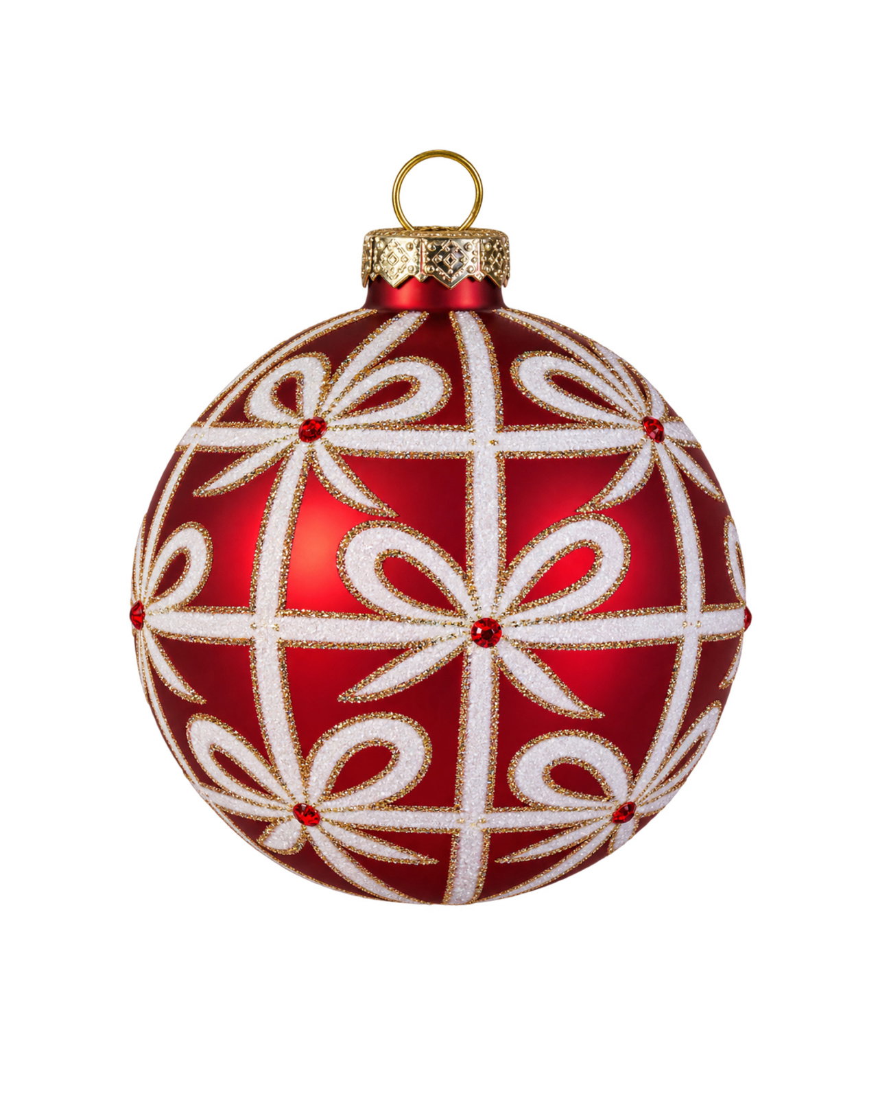 Mariah Bauble Red/White 8cm