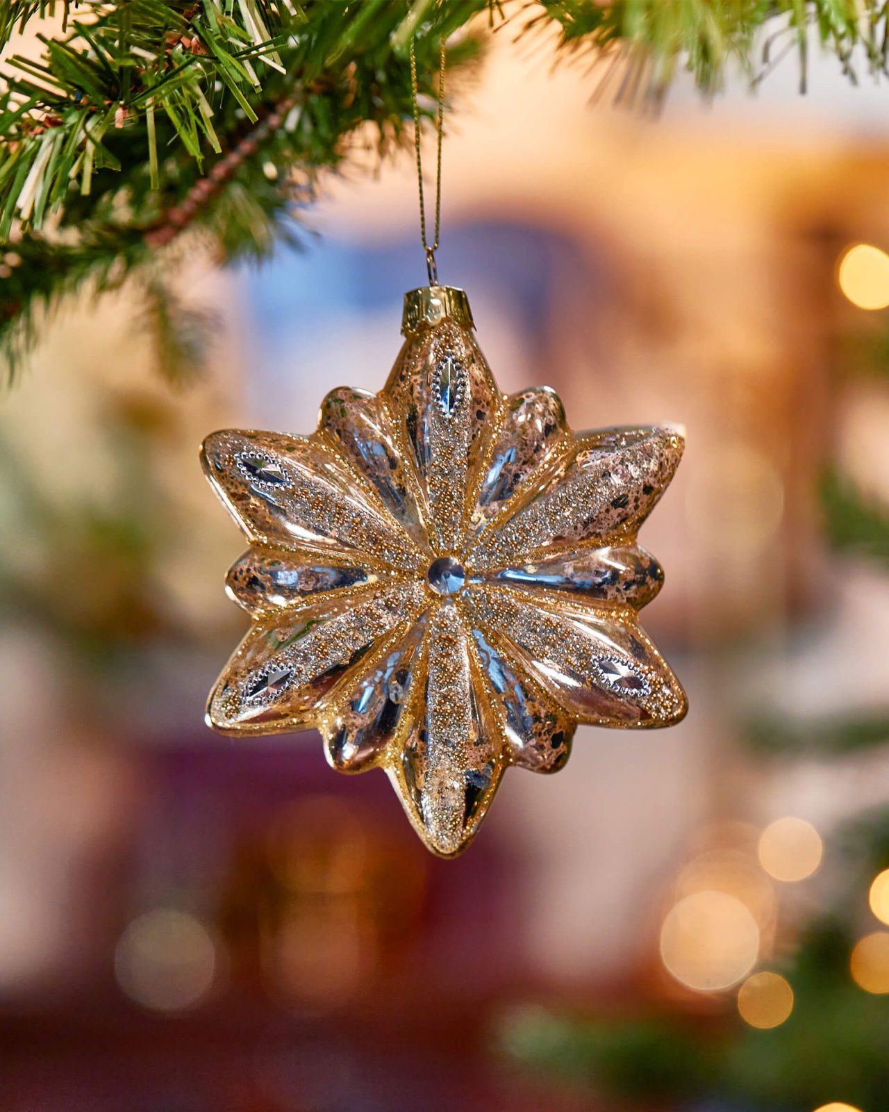 Connor sneeuwvlok kerstboomversiering zilver/goud