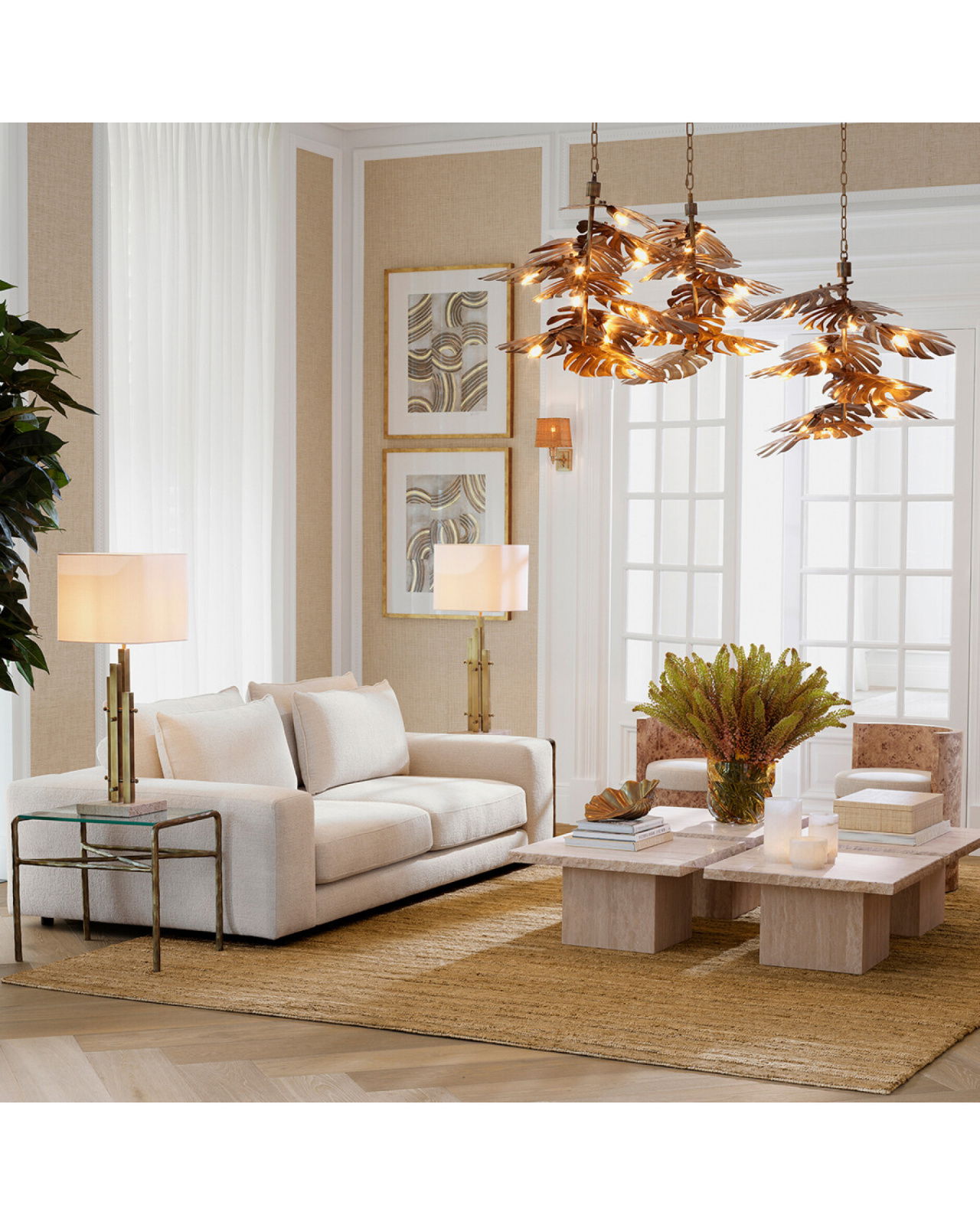 Xandria-sivupöytä antiikkimessinki