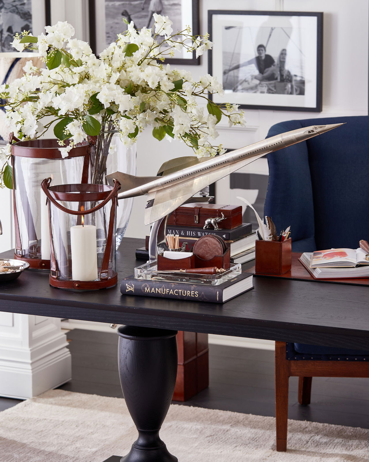 Kensington klockbox läder