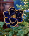 Edmund bloem kerstdecoratie blauw