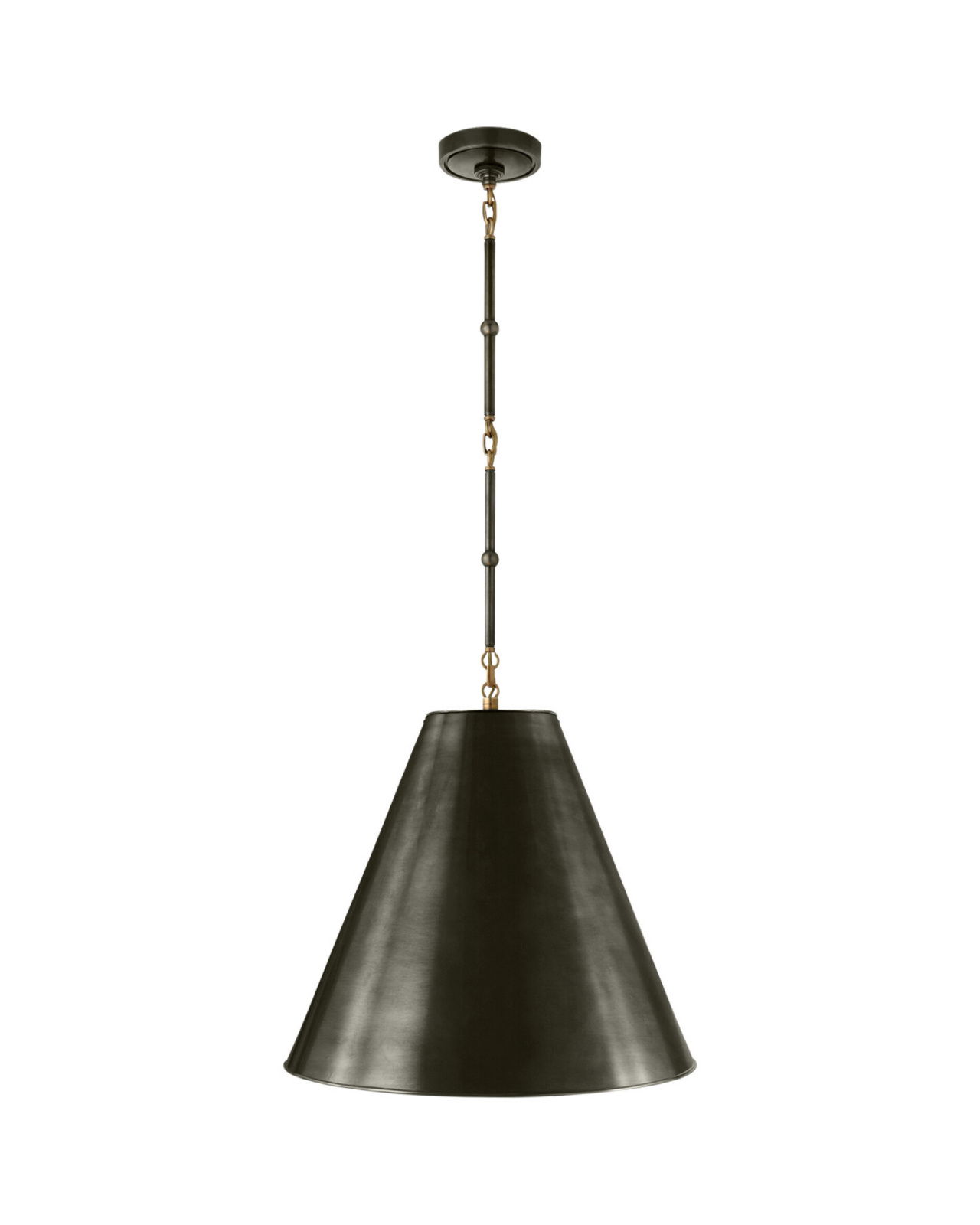 Goodman Hanging Light Bronze & Antique Brass/Bronze Shade M