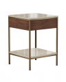 Erin SIde Table Table Brass Walnut Beige