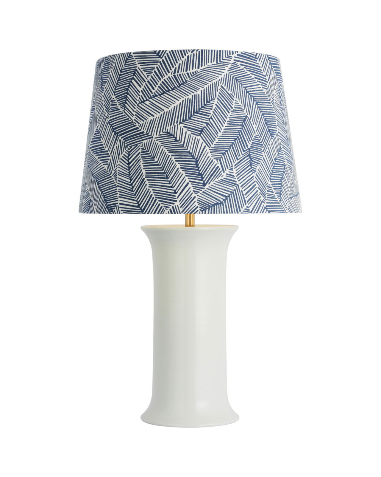 Mallory Table Lamp White/Navy Abstract Leaf
