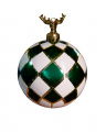 Damian Bauble Green/White 10cm