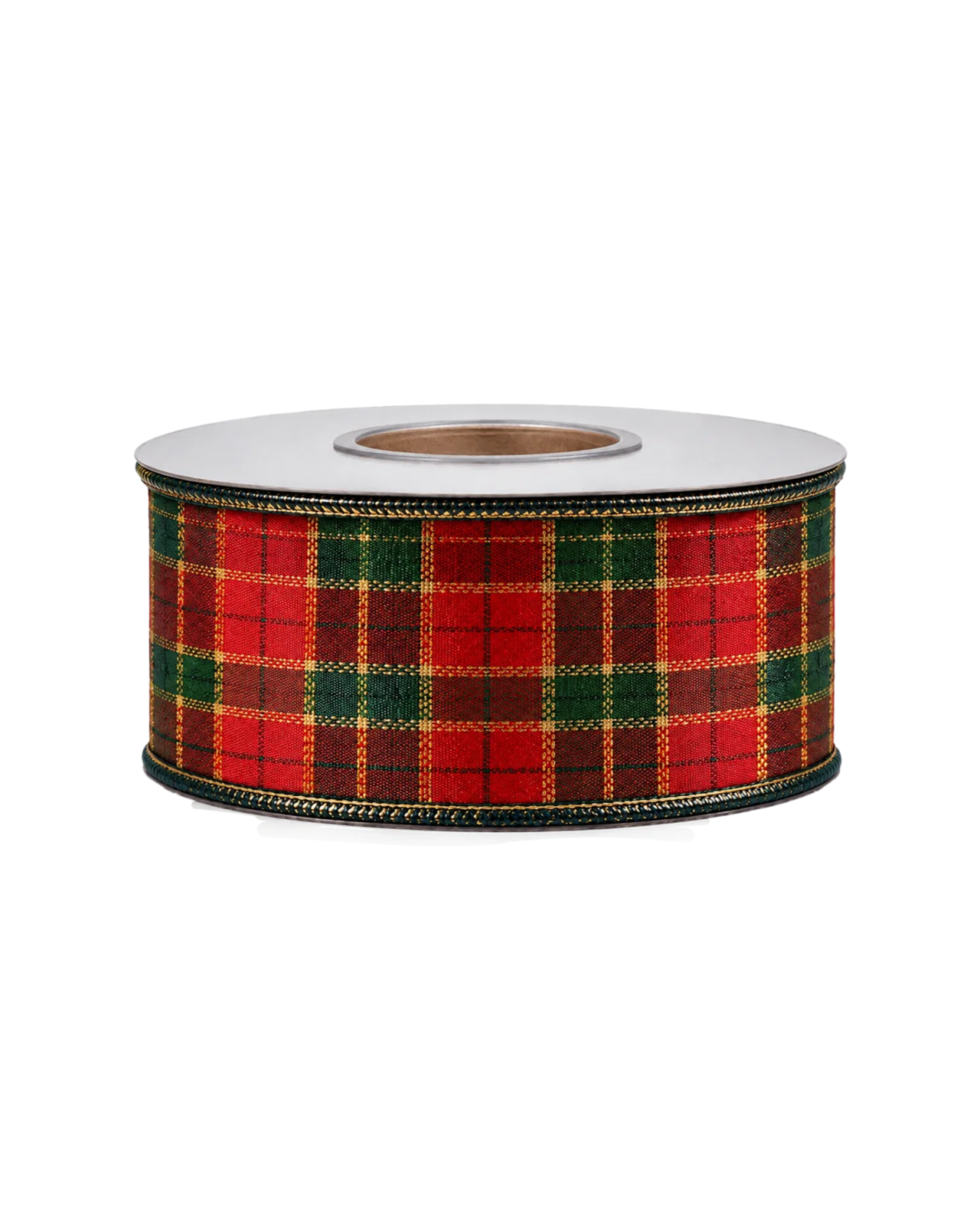 Willow textile ribbon tartan red/green 9m