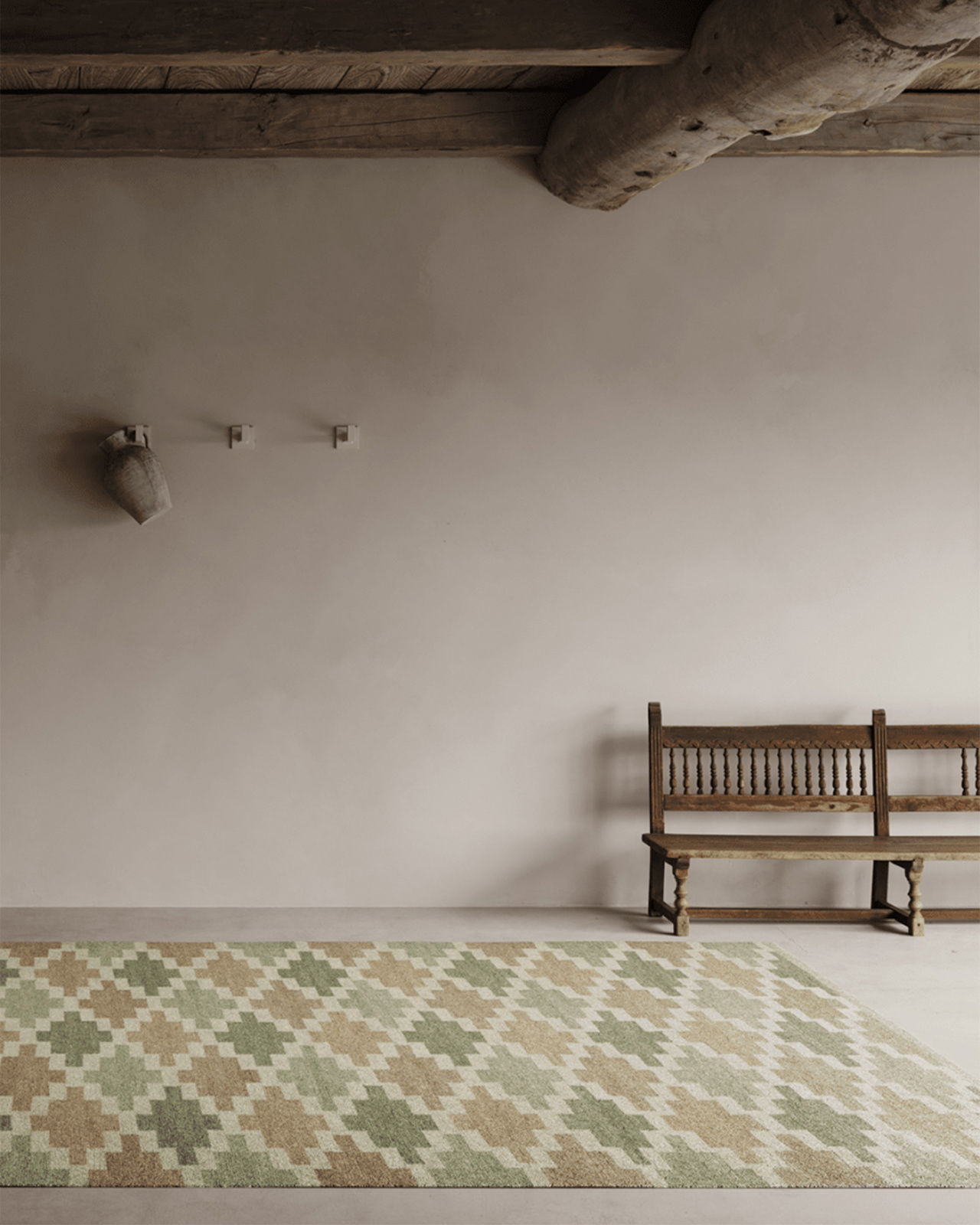 Rug Korsnäs green beige